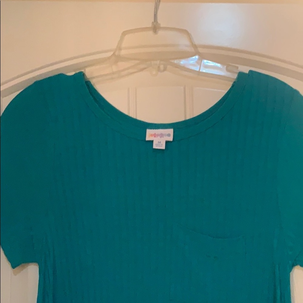 LulaRoe M Teal Ribbed Carly NWT